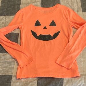 GAP Kids Bright Orange Jack-O'-Lantern Long Sleeve Tee